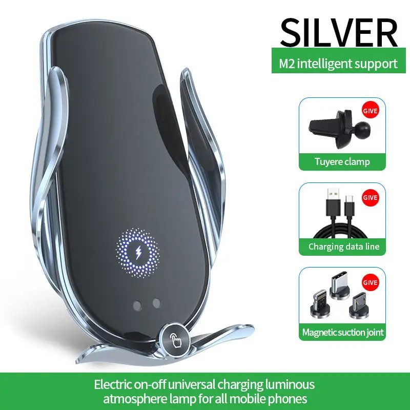 3 in 1 Car Wireless Charger Phone Holder Qi 15W Fast Charging Mount Auto-sensing Stand Charger With 3 magnetic suction interface
