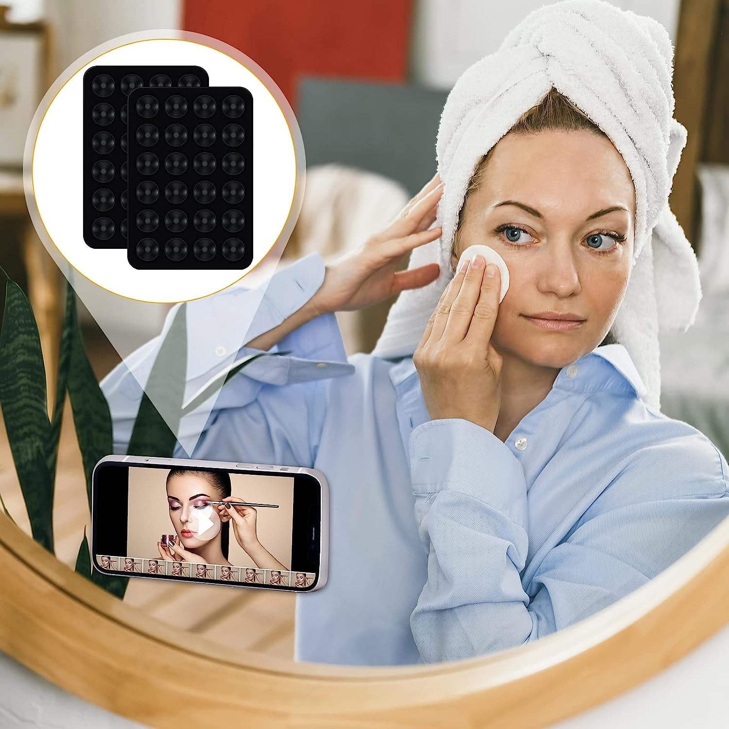 Suction Phone Case Adhesive Silicone Suction Cup Phone Holder Case for Hand Mobile Devices Mount Accessory Videos Selfies