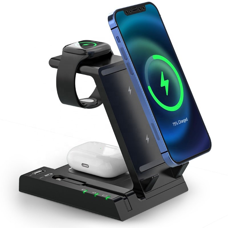 New Product 6 in 1 Wireless Phone Charger 15W Fast Charging Station Wireless Charger for Apple Phone Watch Earphones