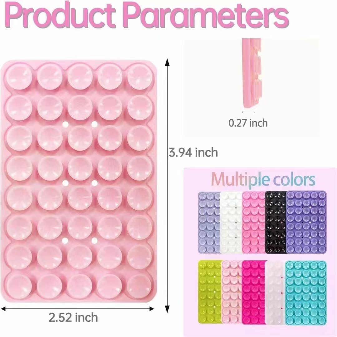 High quality Double Side Anti Slip Suction Cup Silicone Suction Mat Mobile Phone Holder Silicone sucker