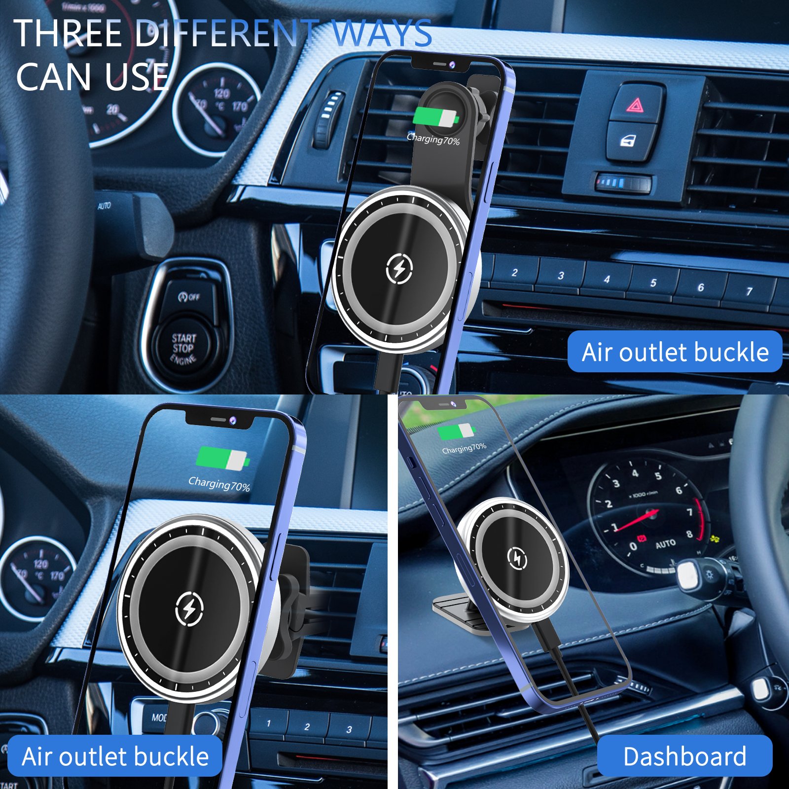 15W Magnetic Fast Car Charger Wireless Phone Holder fast charging for iphone 15 14 Car Wireless Charger For iphone