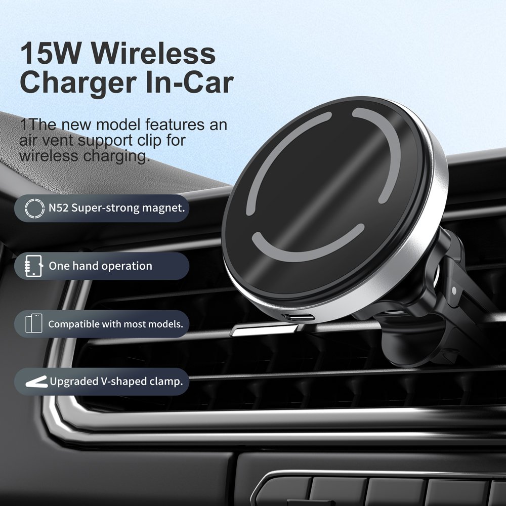 Factory Wholesale Wireless Car Charger 15W 10W Magnet Phone Mount Charging Phone Holder For Car