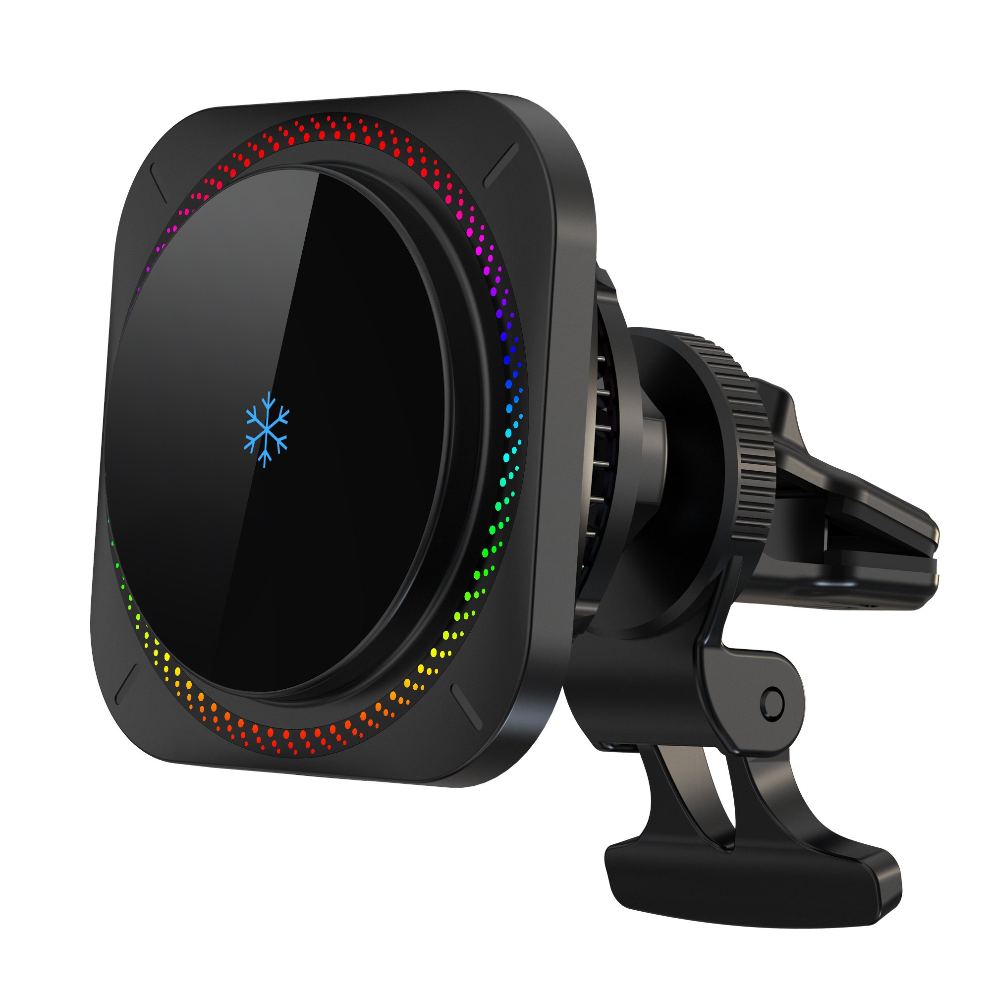 New arrival Cooling fan Wireless Car charger with RGB light Automatic Holder Electric refrigeration charger Car Holder