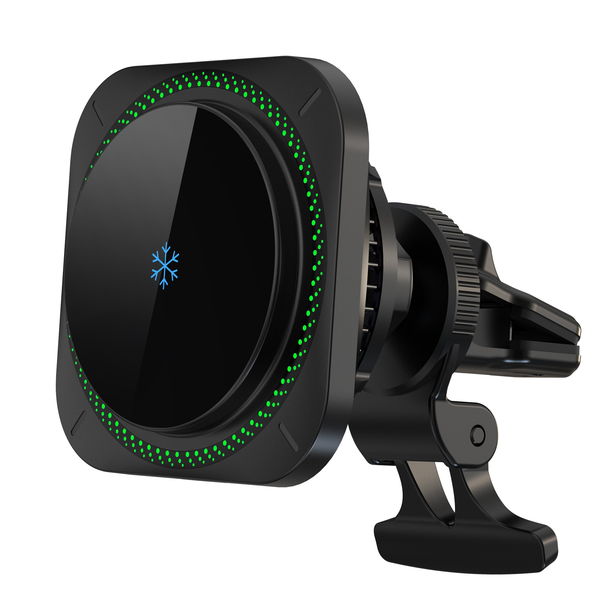 New arrival Cooling fan Wireless Car charger with RGB light Automatic Holder Electric refrigeration charger Car Holder