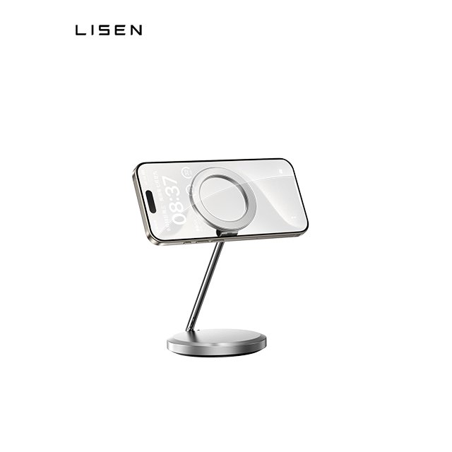 LISEN Hot Selling Magnetic Adjustable Phone Stand Holder 360 Rotating Zinc Alloy Desktop Tablet Mount for IPhone 16