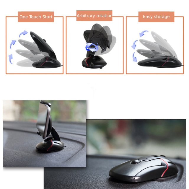 Mouse Style Phone Holder for Car Adjustable Phone Stand Mobile Holder 360 Rotate Mounts 2022 hot selling china wholesale 1 1
