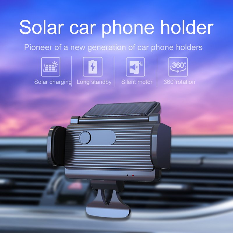 360 rotation mobile cell phone stand solar car charger for magnetic wireless car phone holder
