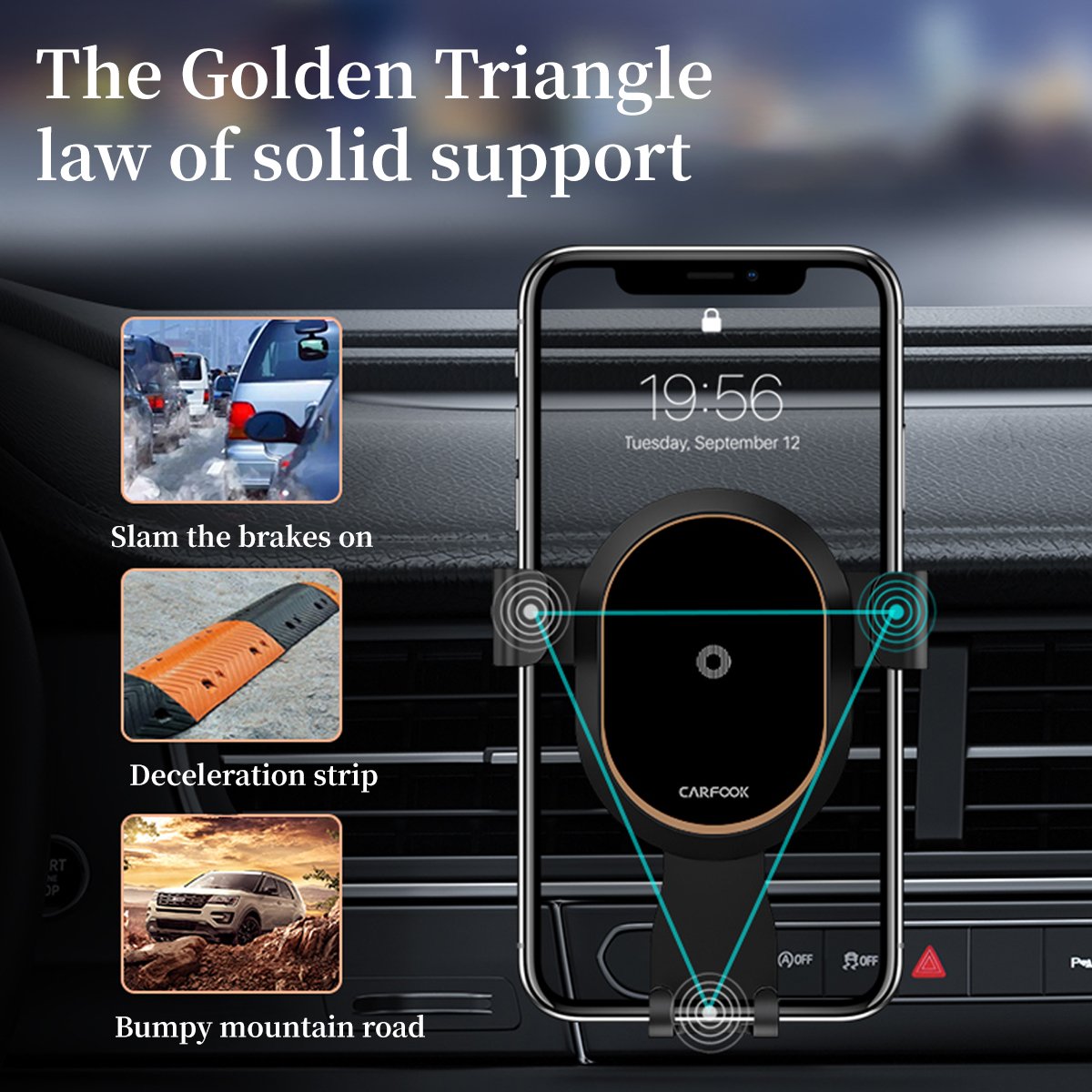 2024 Amazon Top selling products Car Air Outlet Hook Firmly Navigation Mobile Phone Holders Car Phone Holder in Car