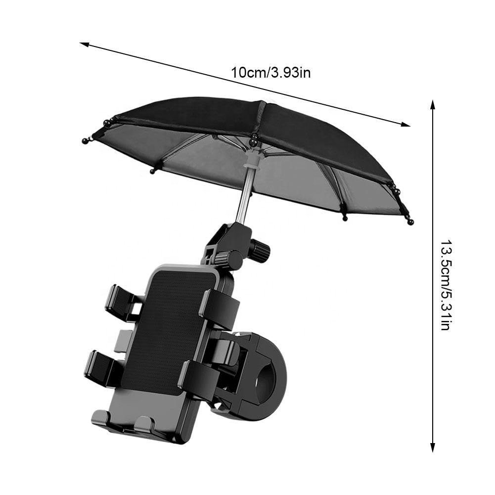 Fashion style ABS material 360 degree rotate bike motorcycle universal phone holder with a umbrella