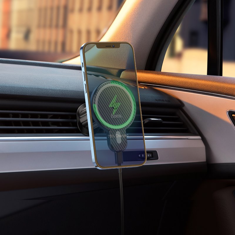 HOCO CA85 Ultra-fast Magnetic Mobile Phone Wireless Charging Car Holder
