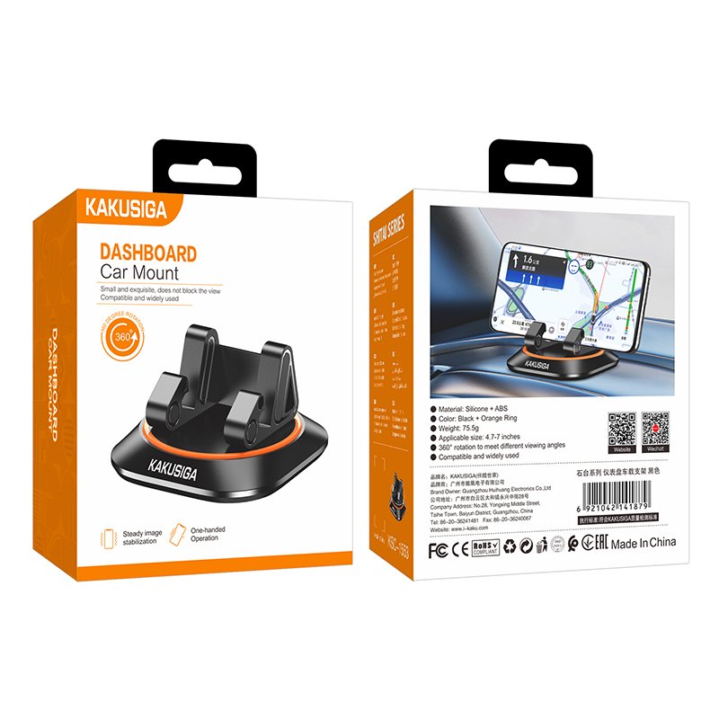 KAKUSIGA New Product 360° Rotation Stable One-handed Operation Dashboard Car Phone Holder for 4.7-7 inch Mobile Phone