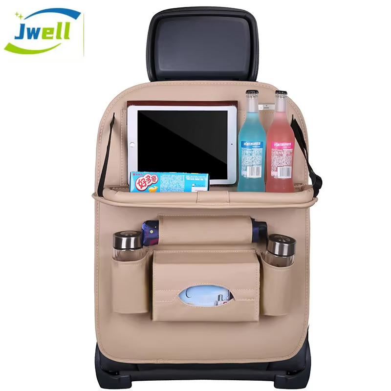 Car Seat Back Organizer Foldable Table Tray Travel Storage Bag Collapsible Dining Table Car Seat Storage Bag