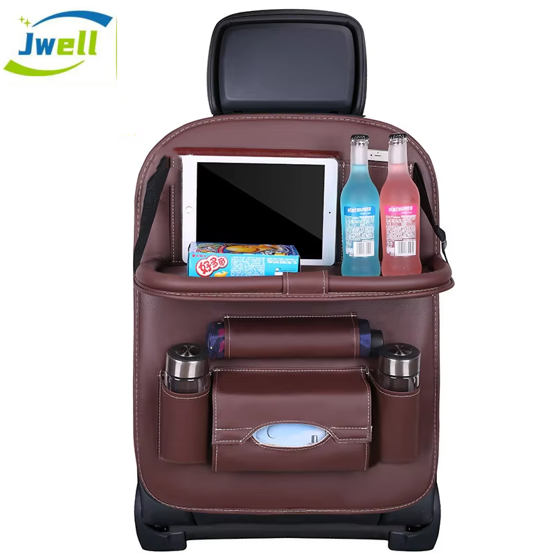 Car Seat Back Organizer Foldable Table Tray Travel Storage Bag Collapsible Dining Table Car Seat Storage Bag