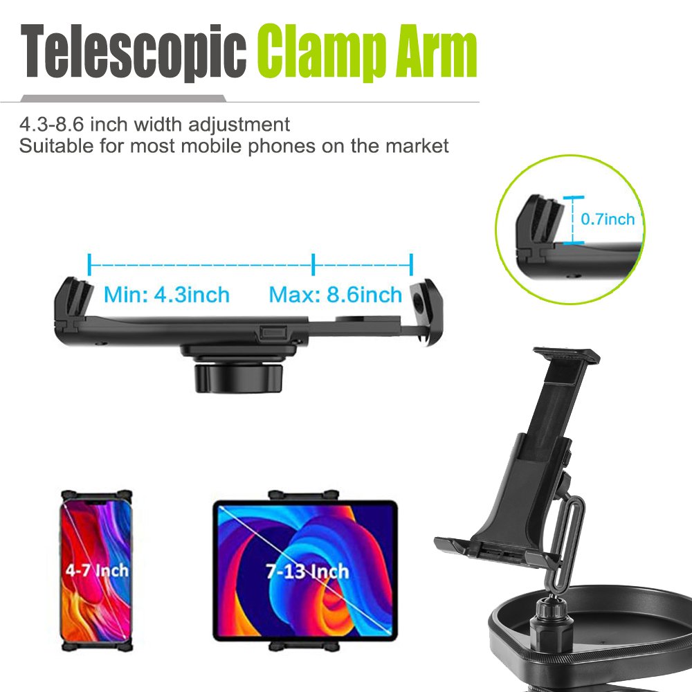 4 IN 1 Car tray water cup mobile phone stand Car navigation mobile phone stand can be rotated drinks coffee storage small table