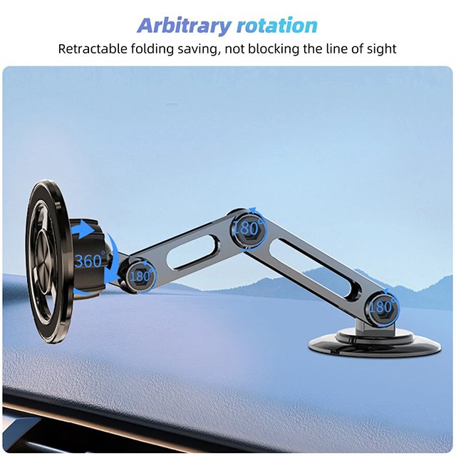 New magnetic car phone holder 360 rotation degree metal aluminum alloy stand phone holder 360 rotatable magnetic car for cars