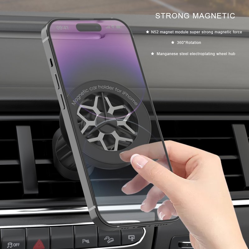 Customized Logo Car Smartphone Holder in Car Air Vent Clip Mount Cell Cellphone Stand Magnetic Car Mobile Phone Holder