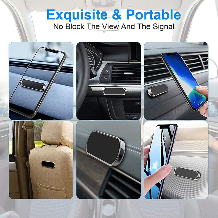 Magnetic Phone Mount 360 Degrees Rotation Universal Mini Strip Cellphone Wall Stand Car Phone Holder