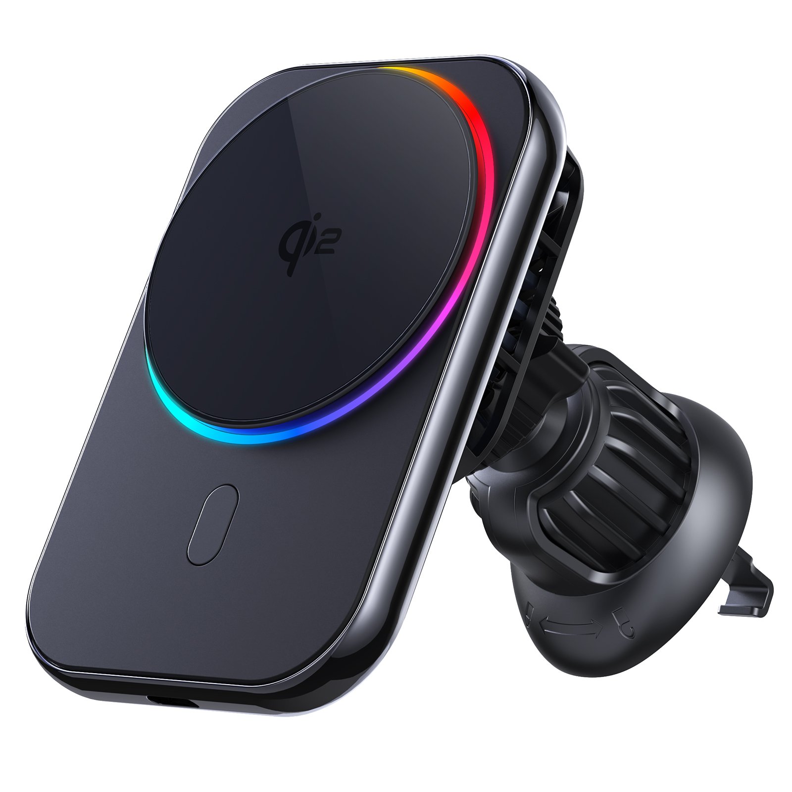 Itian Qi2 Car Charger15W KC Magnetic Car Mount Charger,RGB Light,Ice Cooling for iPhone Wireless Car Charger Phone Holder Mount