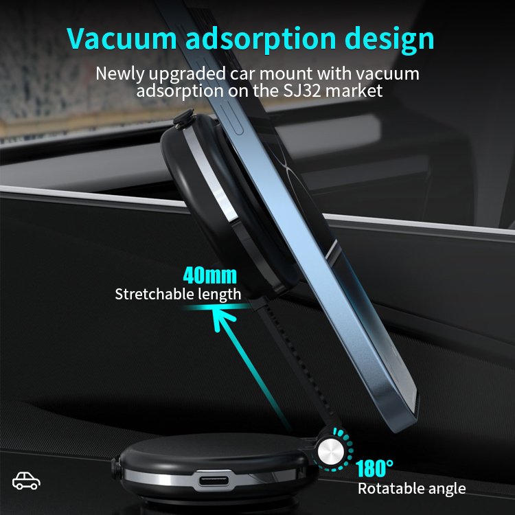 Universal Suction Cup Car Mobile Phone Holder 10w Fast Charging Wireless Car Charger For iPhone Retractable Phone Holder