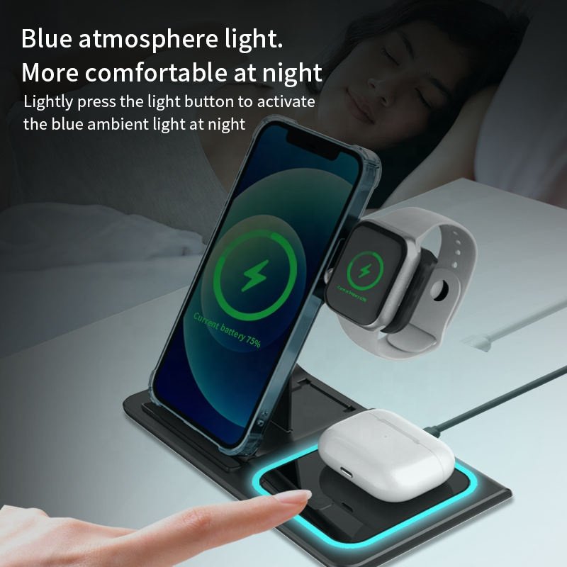 Strong Magnetic 3 in 1 Wireless Charger For iphone 15 14 Fast Charging For Apple Watch 8 7 SE Wireless Charger For Airpods