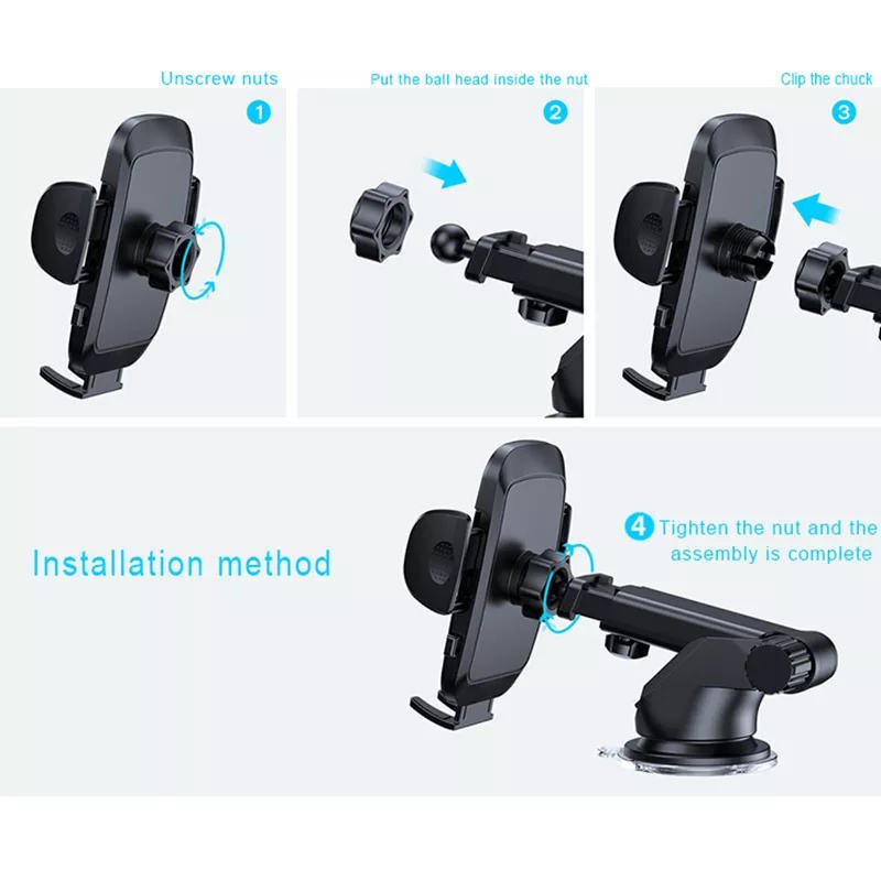 Car Phone Holder Handsfree Suction 360 Degrees Adjustable Air Vent Dashboard Phone Holder For Car For Mobile Phone