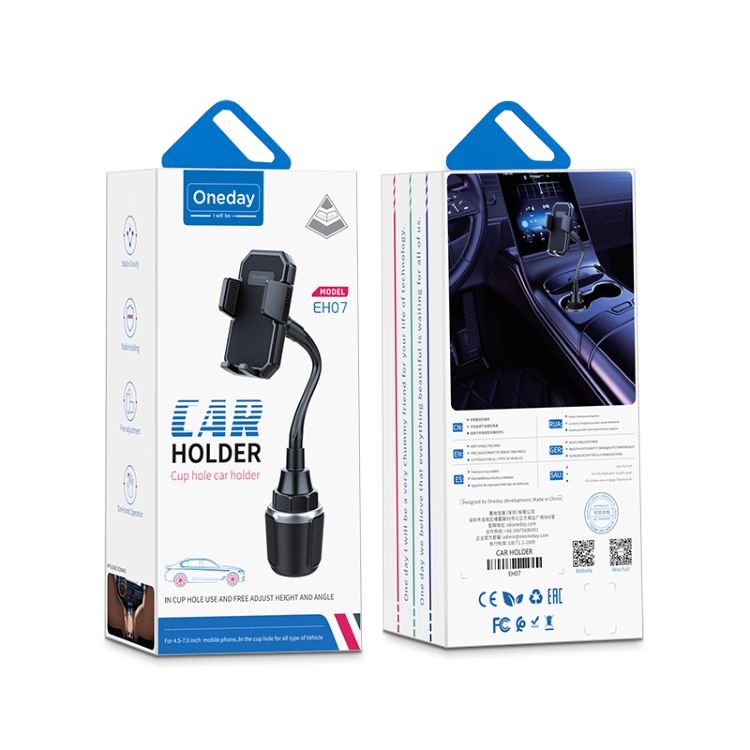 2024 New Arrivals Oneday EH07 Cup hole car holder 360 Degree Rotation Flexible Mount Universal Gooseneck Car Cup Phone Holder