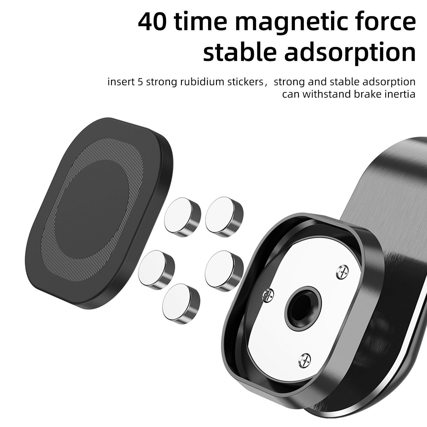 USLION Hot Selling Smartphone Holder 360 rotation L shape magnetic power air vent magnetic car mount mobile phone holder