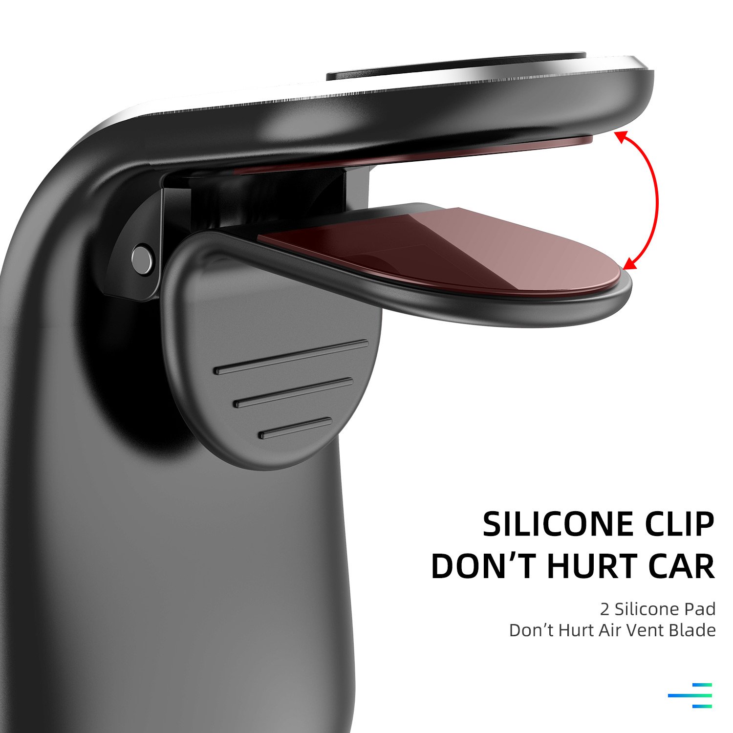 USLION Hot Selling Smartphone Holder 360 rotation L shape magnetic power air vent magnetic car mount mobile phone holder