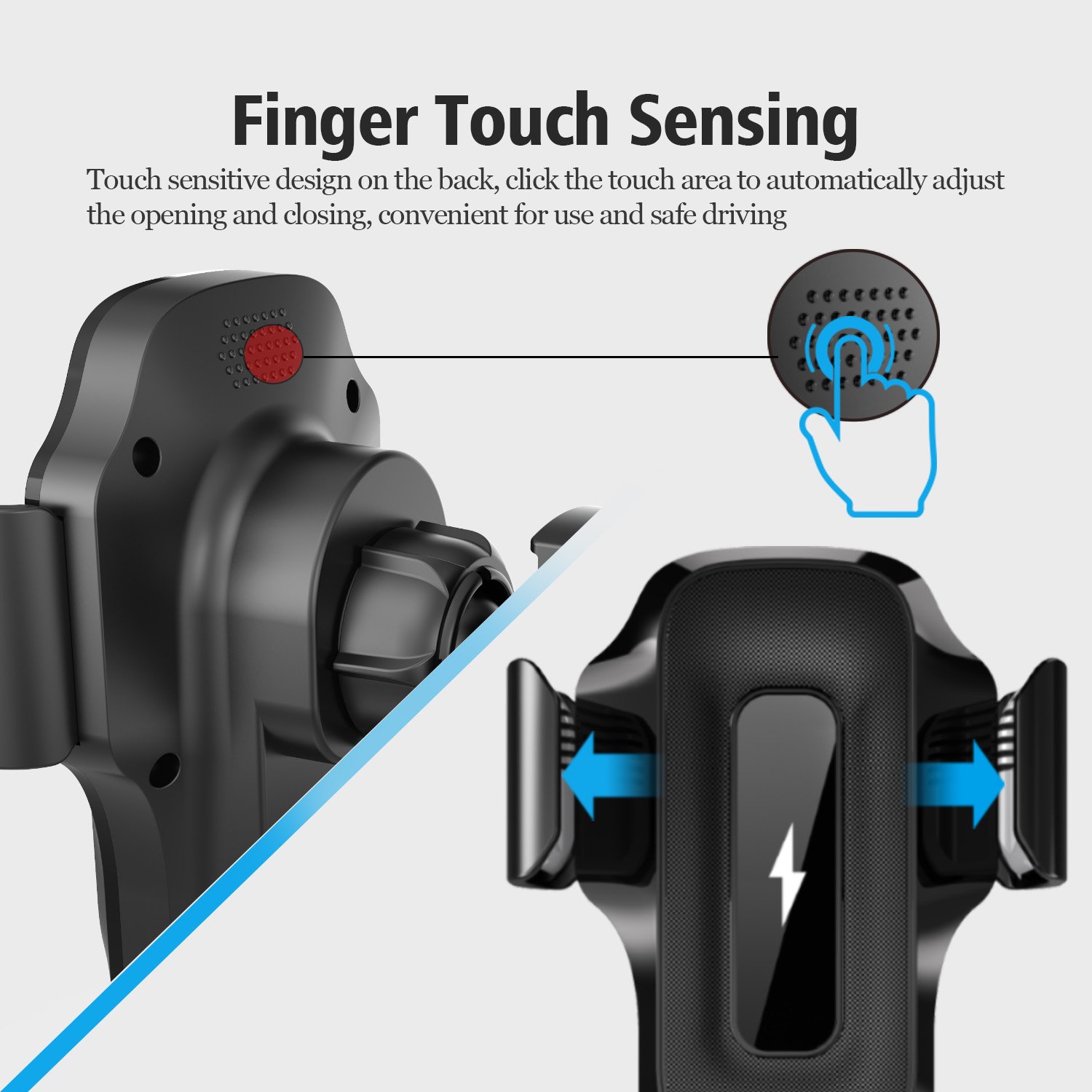 Best Selling 15W Qi Fast Charging Custom Logo Car Phone Holder With Wireless Charger Car Air Vent Mount Mobile Phone Accessories
