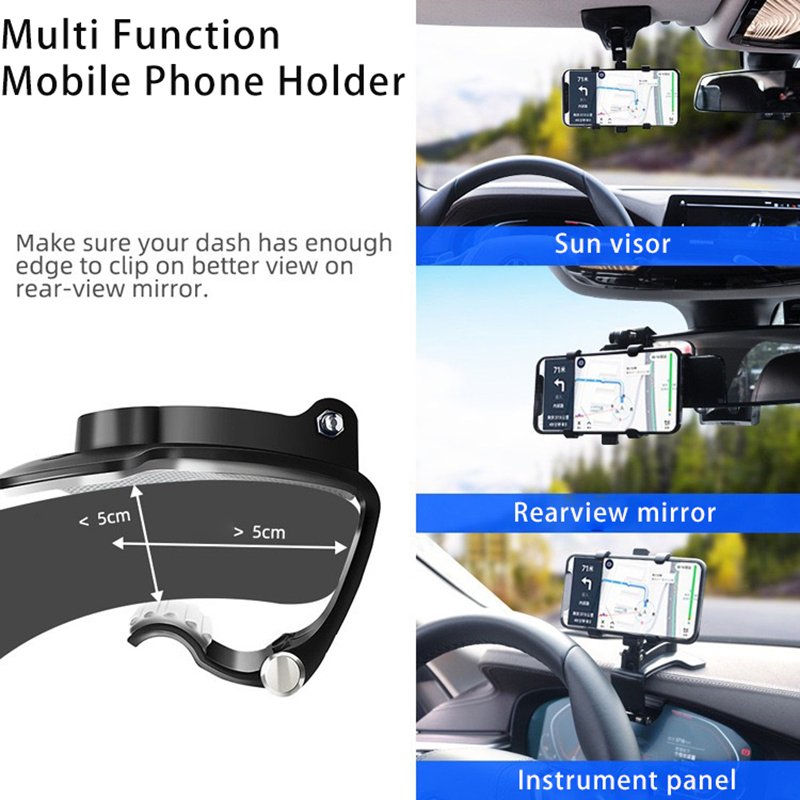 3 in 1 Car Phone Holder Dashboard Rearview Mirror Mobile Phone GPS Navigation Bracket Adjustable Auto Phone Holder For iPhone 13