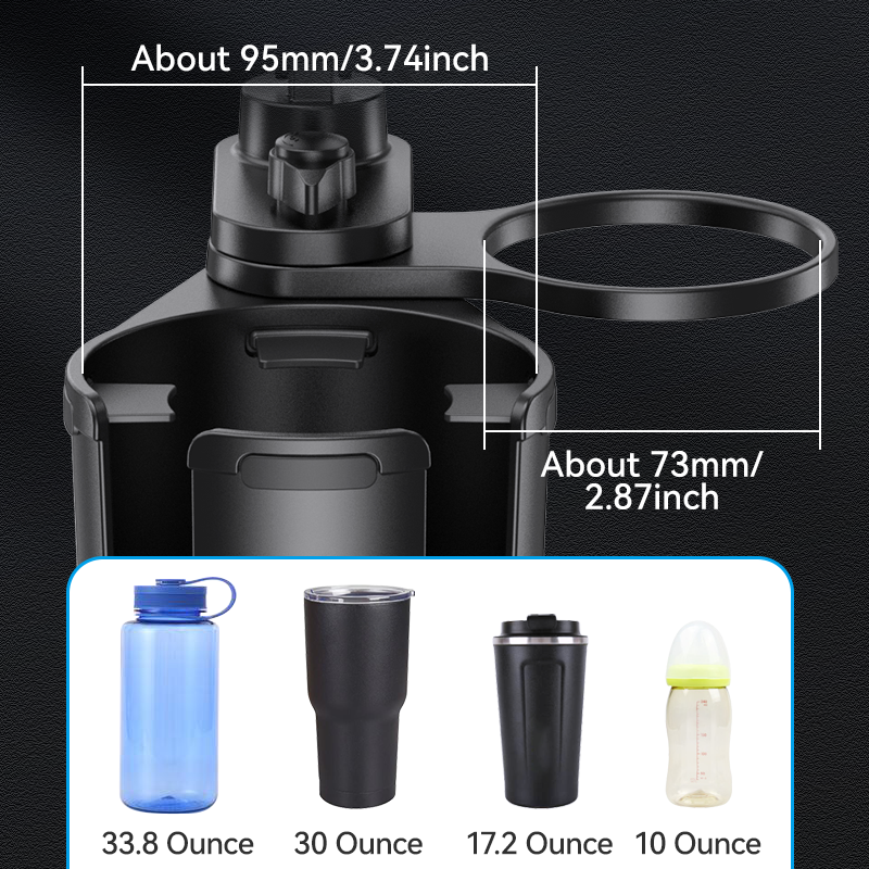 large 2 in 1 car cup holder extendable magsafing phone mount adjustable arm extendable base car cup holder