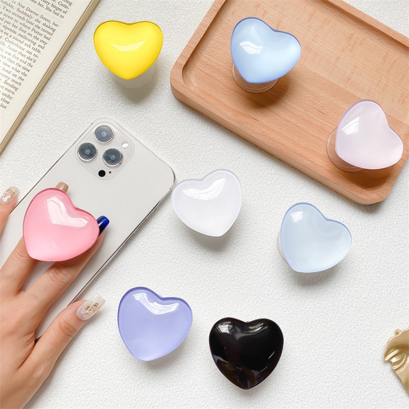 Best selling Glitter Bling Bling Core Shape Glass Mobile Accessories Phone Socket Grip cellphone stand Table phone Holder