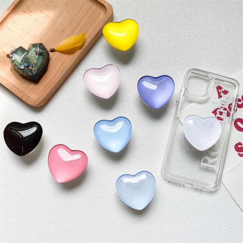 Best selling Glitter Bling Bling Core Shape Glass Mobile Accessories Phone Socket Grip cellphone stand Table phone Holder