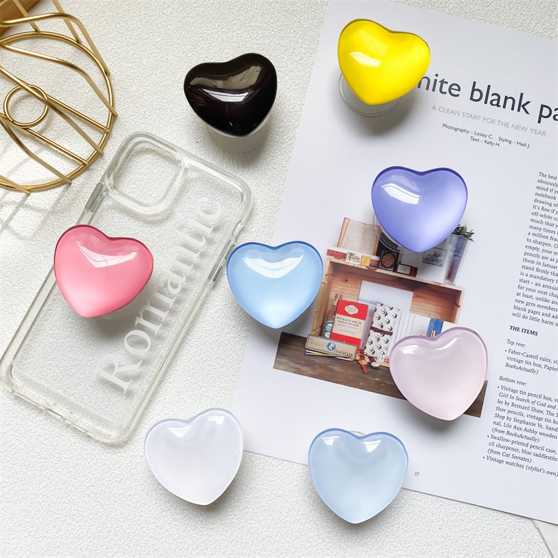 Best selling Glitter Bling Bling Core Shape Glass Mobile Accessories Phone Socket Grip cellphone stand Table phone Holder