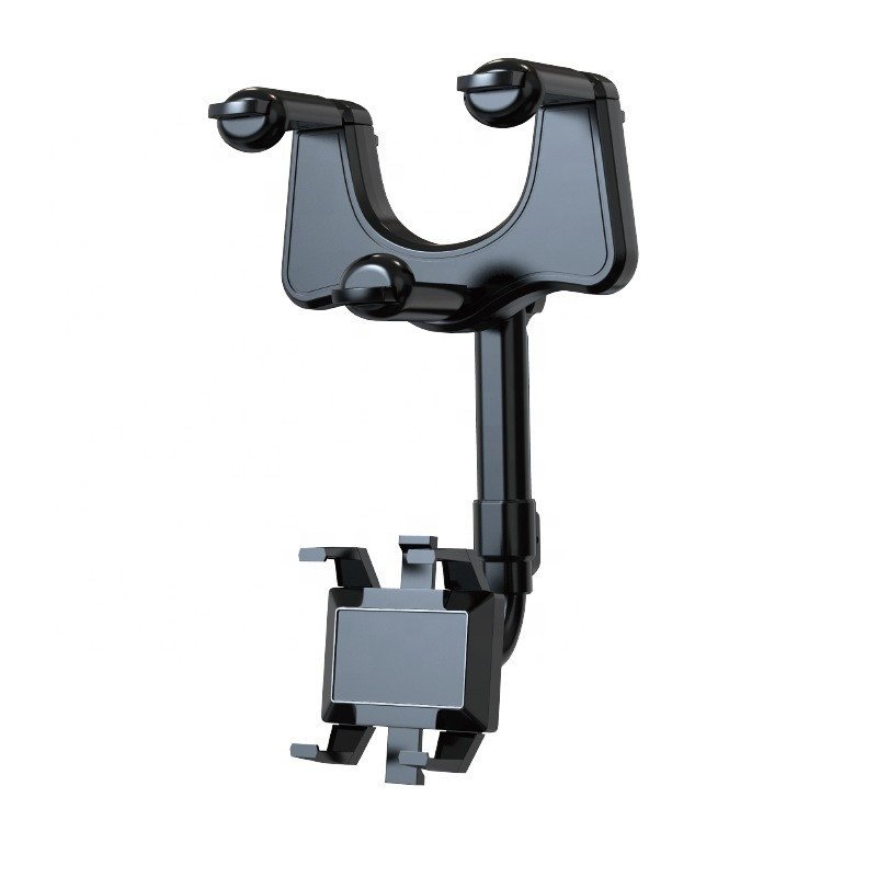 360 Black Car Mirror Bracket Scalable Mobile Phone Bracket Holder In Car