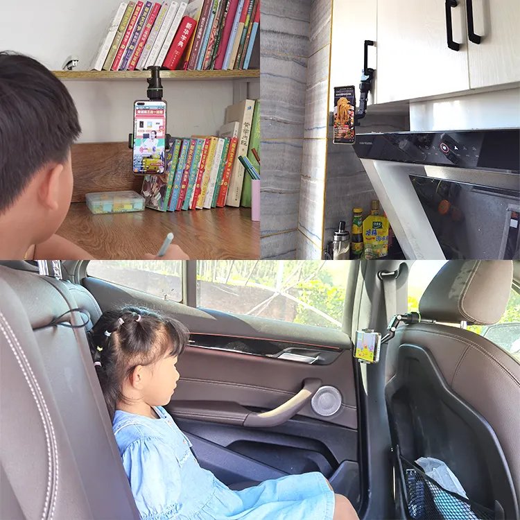Universal Car Phone Holder Multifunctional 360 Degree Rotatable Auto Rearview Mirror Seat Hanging Clip Bracket Cell Phone Holder
