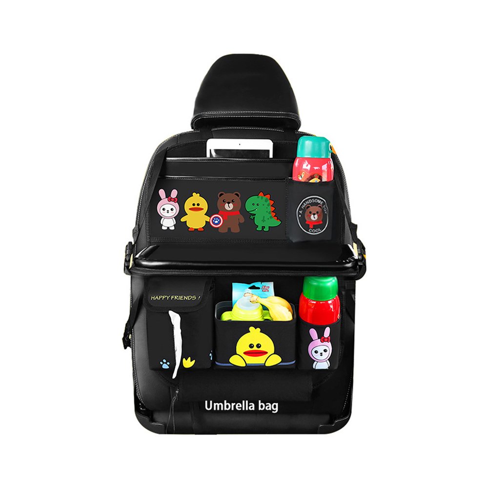 Support Oxford customization car organizer storage bag Pocket Holder car back seat organizer bag with tray