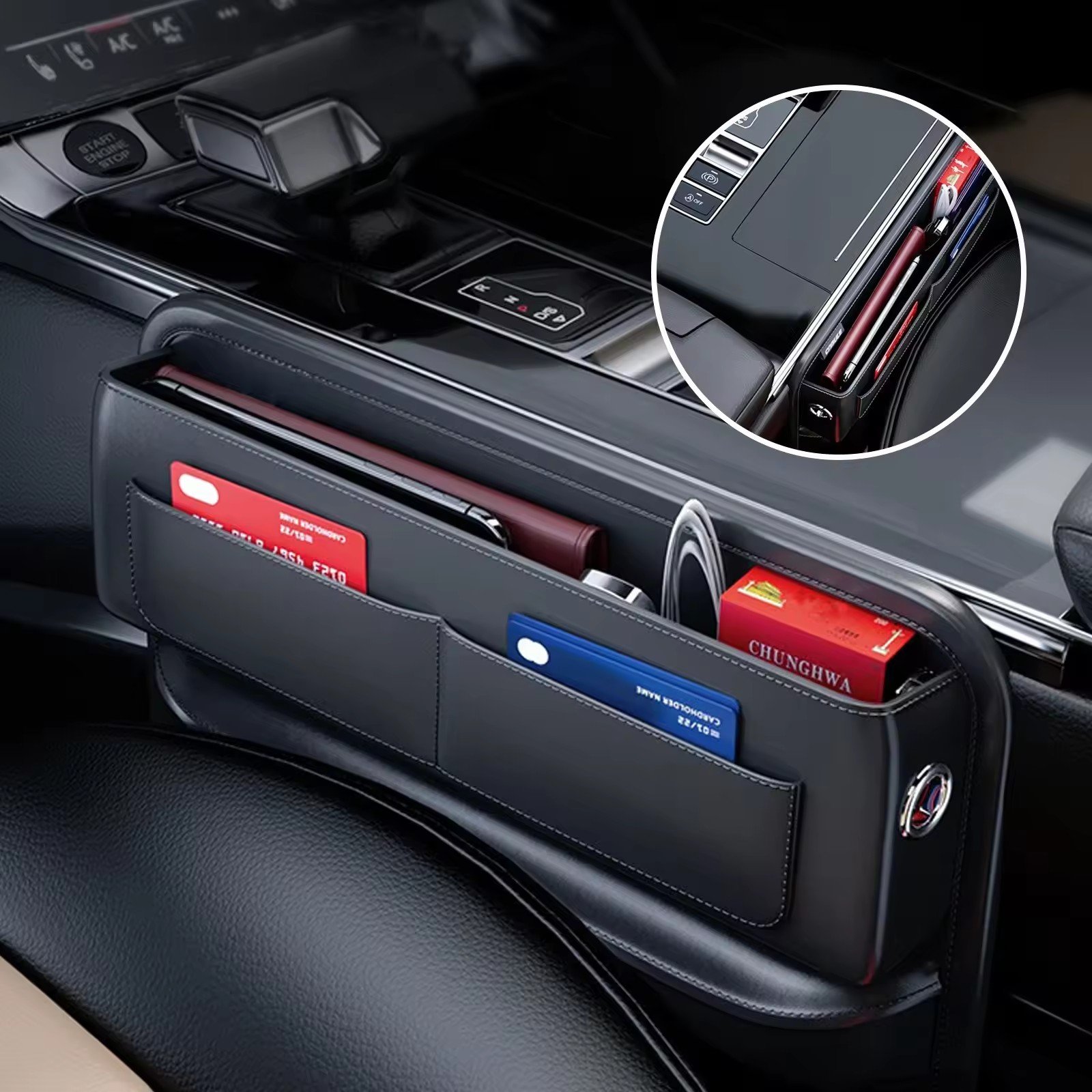 2025 Car Seat Gap Organizer Storage Box Pocket Multifunction Universal Wallet Key Card Cup Phone Holder Auto Interior