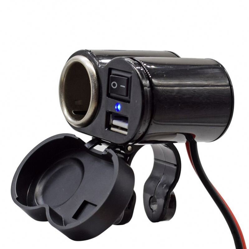 Cell Phone Motorcycle Holder QC3.0 USB Quick Charger Motor Bike Electric Cell Phone Charger IP65 USB Socket Car Charger 2 Ports