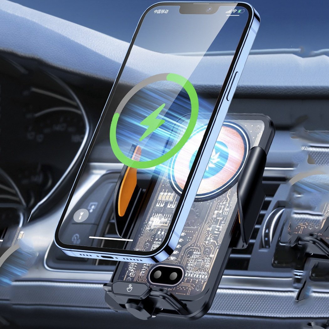 New car air outlet bracket mobile phone car holder 66W transparent wireless super fast charger navigation anti shake bracket