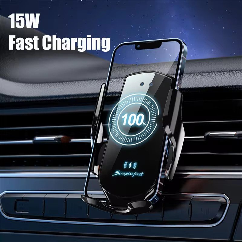 N528 Car Charger Mount 15w Smart Sensor Auto Wireless Clamp Car Phone Charger Holder