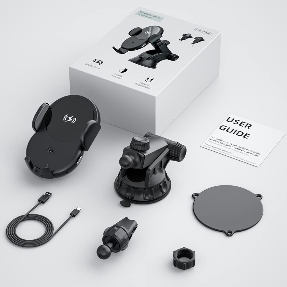 Wireless Car Charger Phone Holder Fast Charging Car Automatic Sensor Wireless Phone Charger for Iphones and Android