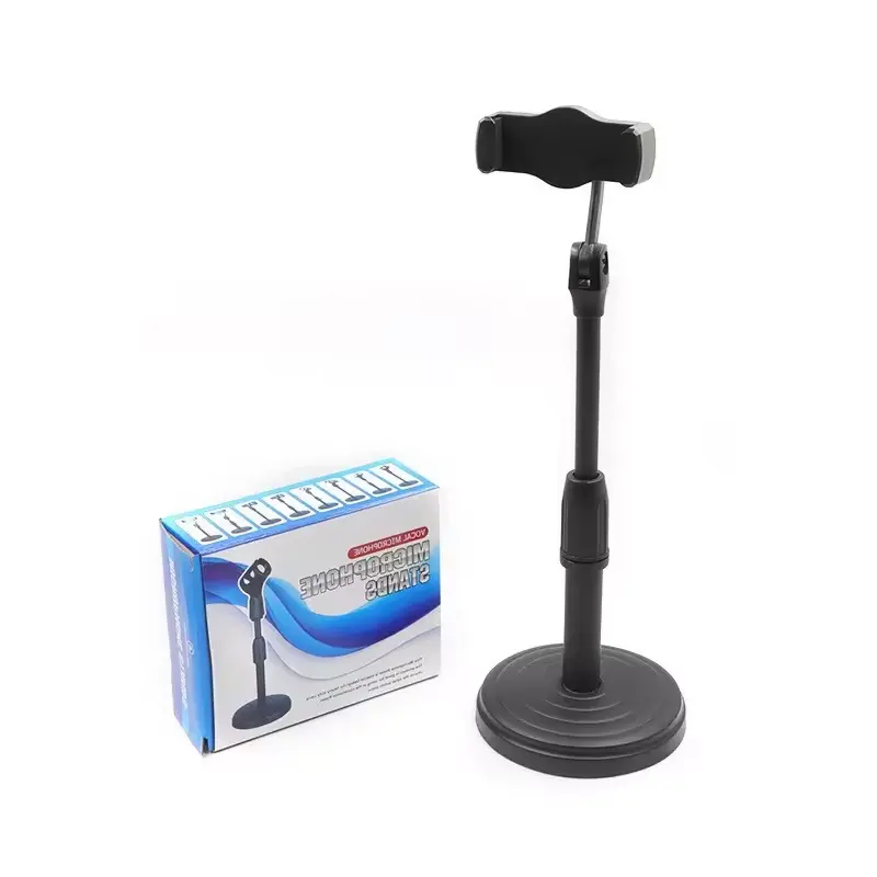 360 rotated desktop mobile phone holder stand for live streaming video round base smartphone stand for all mobile phone