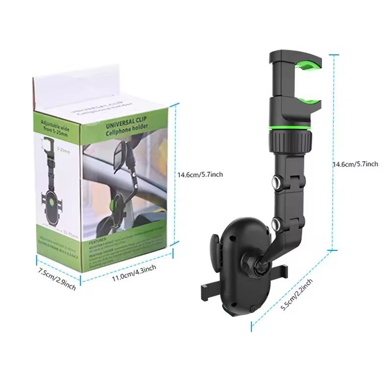 360 Degree Rotation Car Phone Holder Mount Stand For Dash Cam GPS Smartphone Bracket Universal Car Rearview Mirror Phone Holder