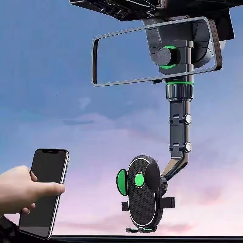 360 Degree Rotation Car Phone Holder Mount Stand For Dash Cam GPS Smartphone Bracket Universal Car Rearview Mirror Phone Holder