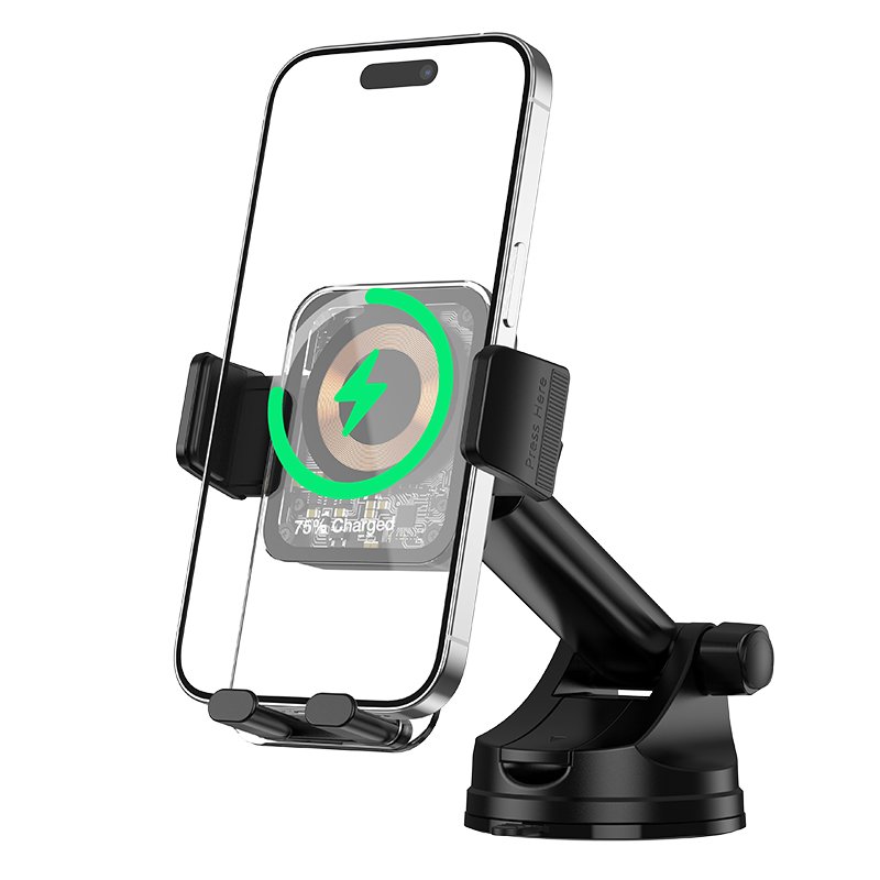 15W 2024 New Arrival Qi Car Wireless Charger 360 Degree Rotation Intelligent Fast Wireless Charging Car Mount Phone Holder