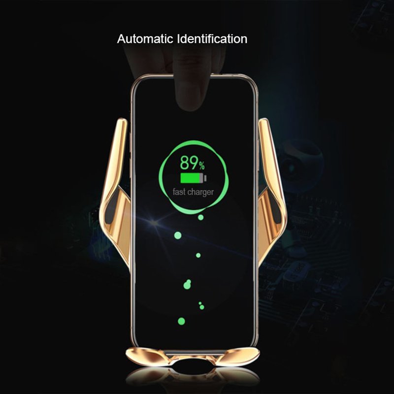 LVSHUO Smart Sensor Car Wireless Charger Infrared Auto-sens Air Vent Mount Smart Automatic Clamping Fast Wireless Car Charger