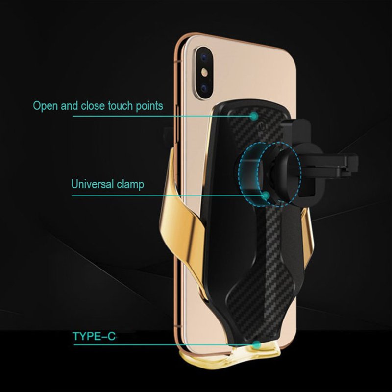 LVSHUO Smart Sensor Car Wireless Charger Infrared Auto-sens Air Vent Mount Smart Automatic Clamping Fast Wireless Car Charger
