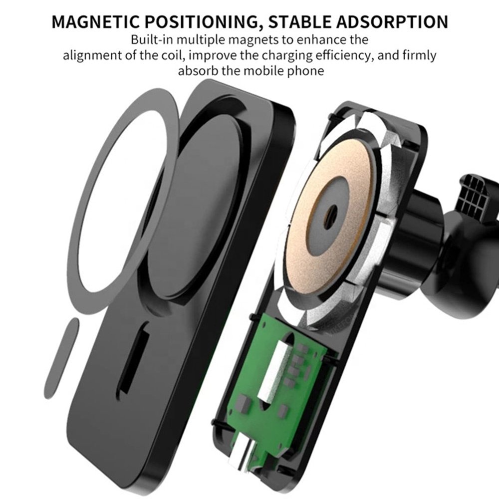 Fast Magnetic Car Wireless Charger Stand Mount 15W Magnet Phone Holder Wireless Car Charger