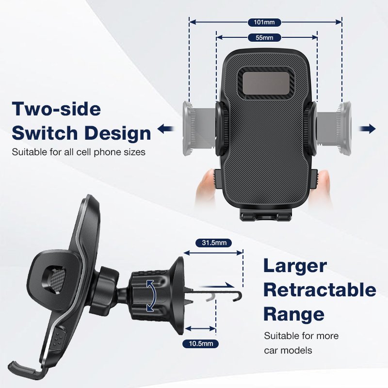 Wholesale Retractable Car Air Vent Phone Mount One Touch Release Car Mobile Phone Holders Use in Vehicle